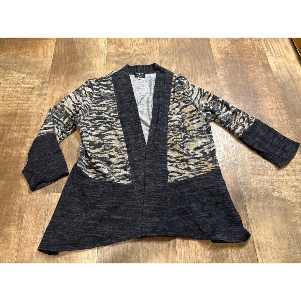 Andria Lieu Cardigan Sweater Jacket Womens XL Open Front Vintage Made in USA